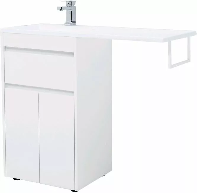 фото Тумба с раковиной Aquanet Токио 110 L белый (напольная, 1 ящик, 2 дверцы) арт. 00239204 