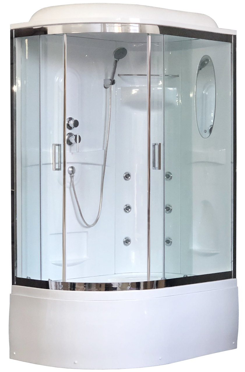 картинка Душевая кабина Royal Bath 8120BK2-T-CH (прозрачное) правая 120x80x217 + пульт 