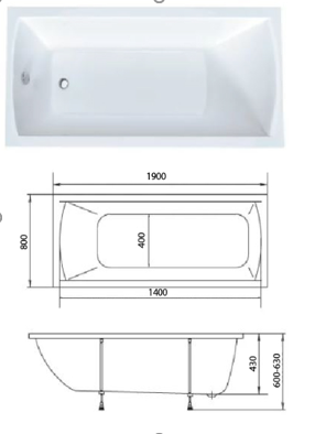 картинка Ванна Marka One MODERN MG 190x80 