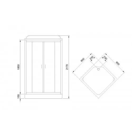 картинка Душевая кабина Royal Bath 90HP1-М 