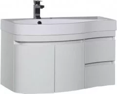 фото Тумба с раковиной Aquanet Сопрано 95 L белый (2 дверцы 2 ящика) арт. 00212998 