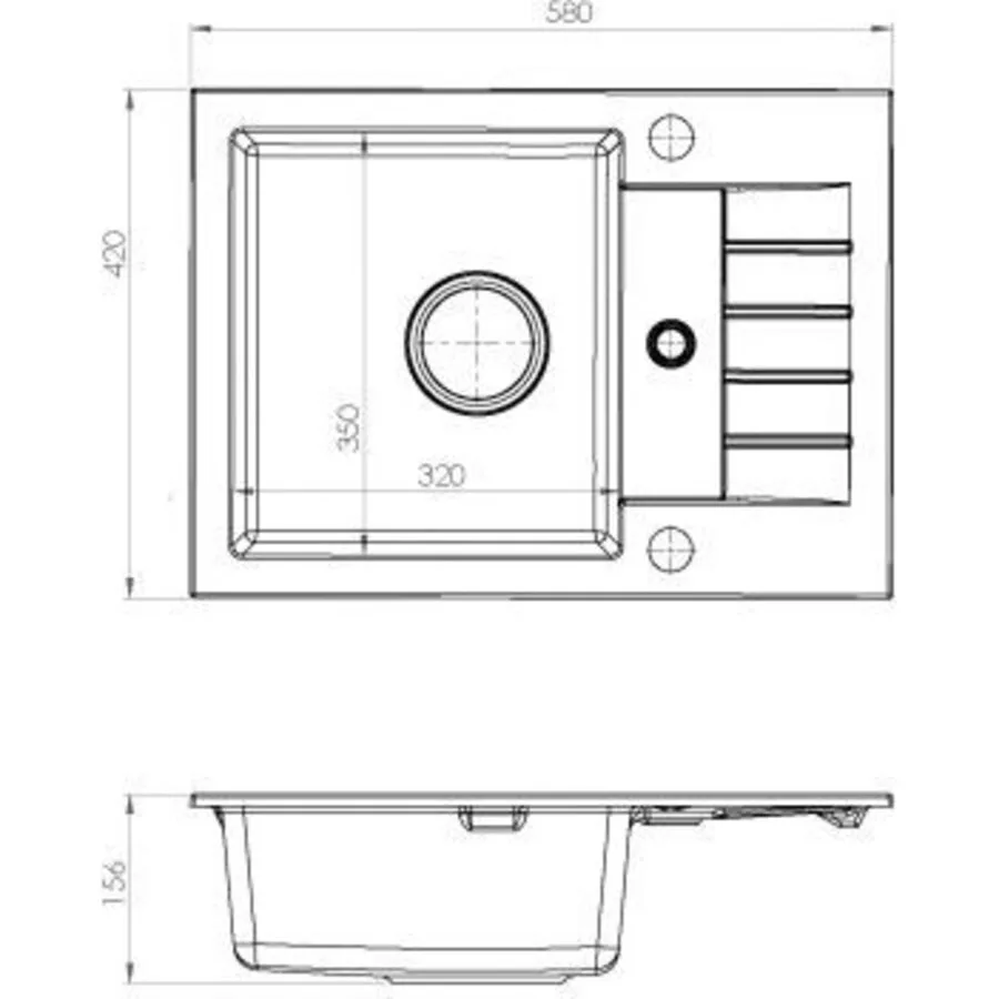 картинка Мойка Alveus GRANITAL GENESIS AMARO 30 G91 580x420x140 