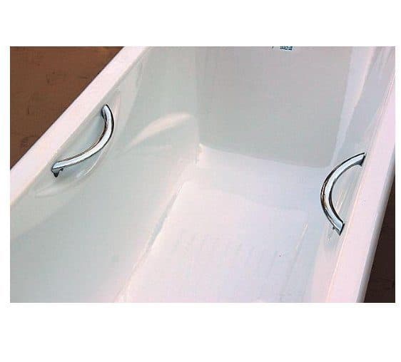 картинка Чугунная ванна Roca Malibu 23157000R 150х75 см с ручками 526803010 хром 