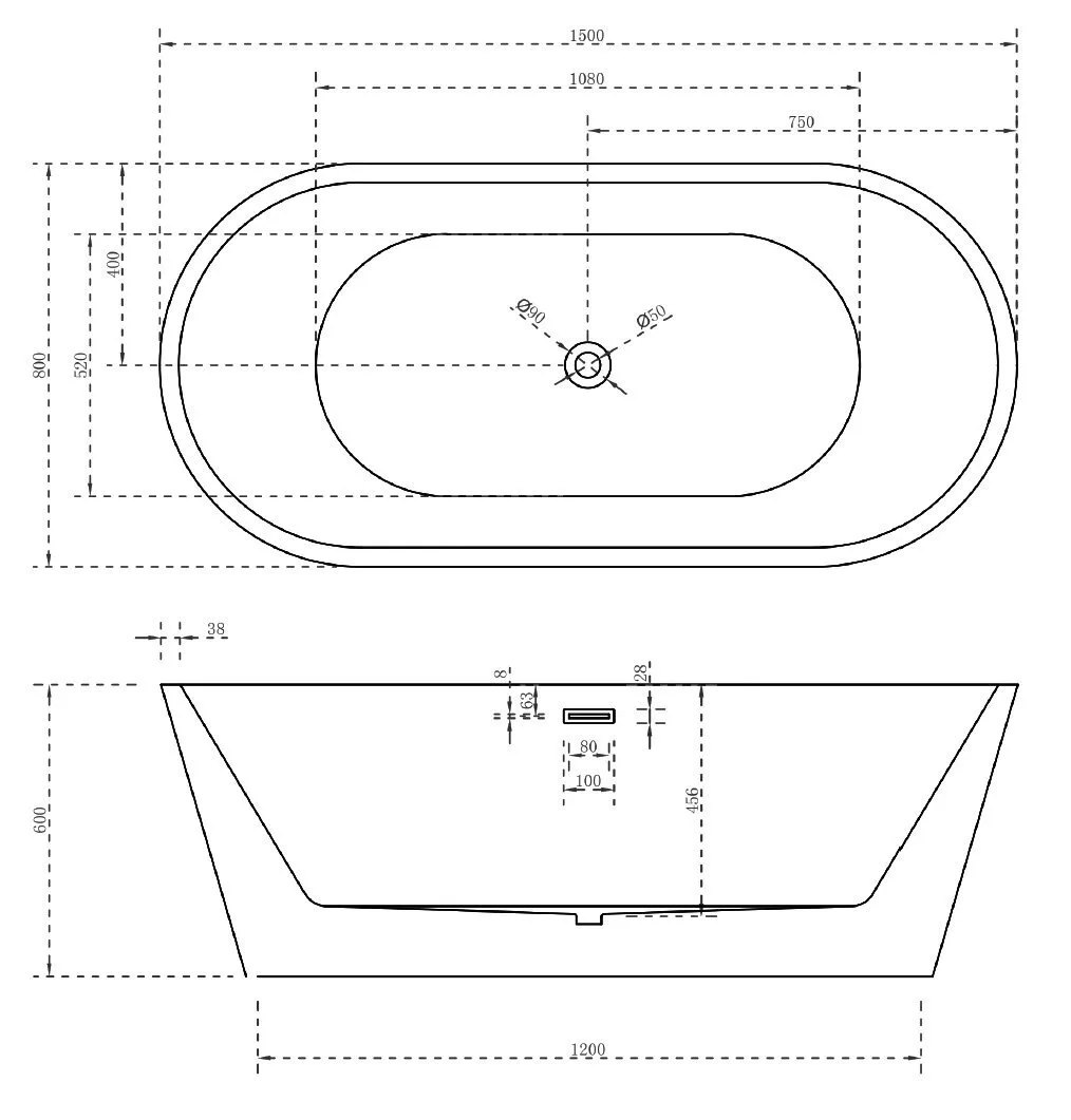 картинка Акриловая ванна Abber AB9203-1.5 