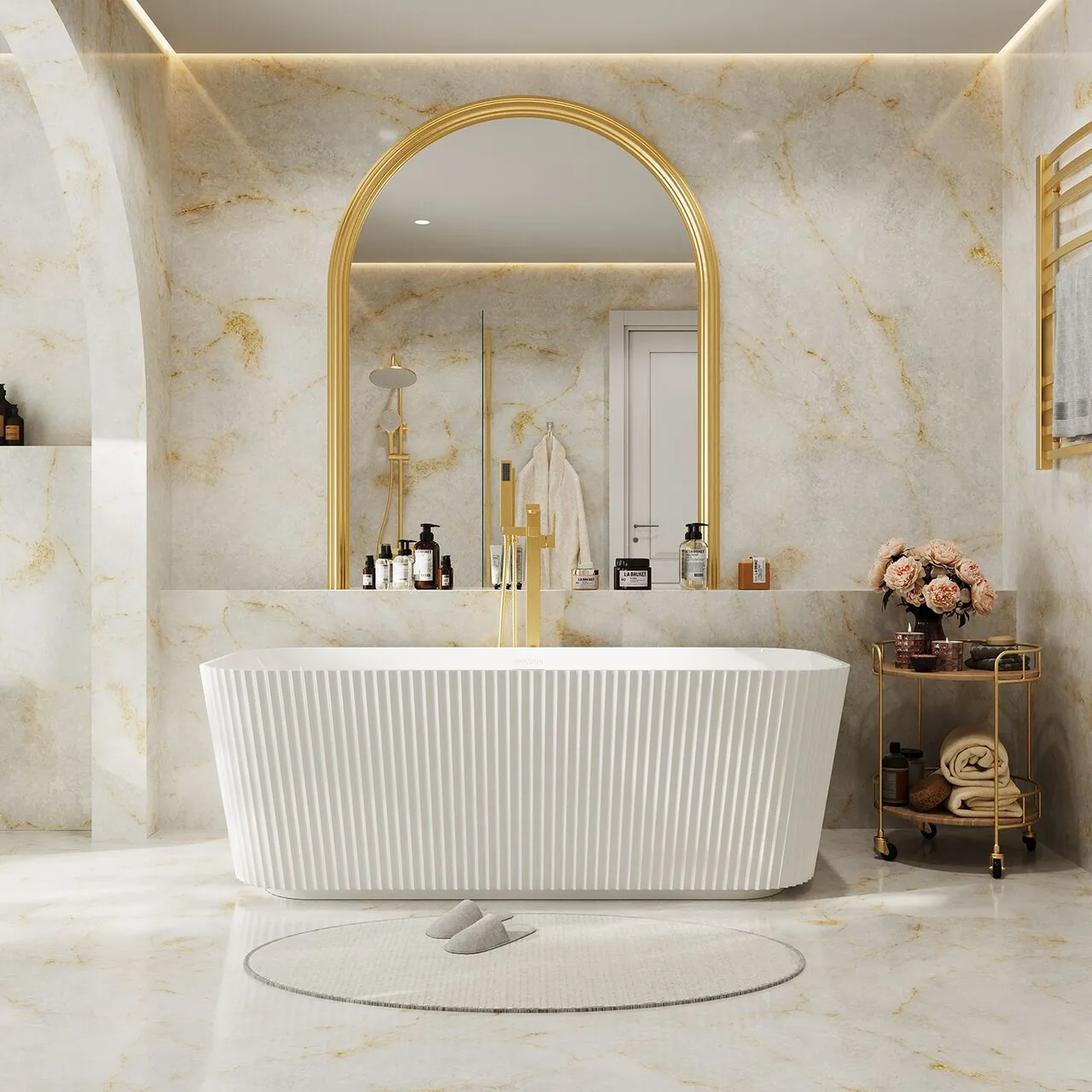 картинка Ванна отдельностоящая Grossman Cristal GR-2028F 75х170х58 рифленая 