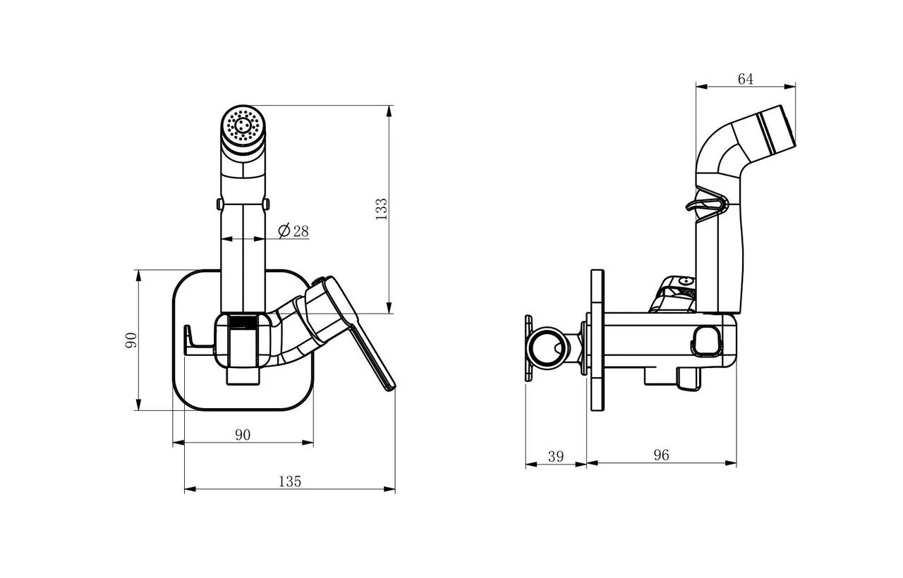 картинка Смеситель c гигиеническим душем RUSH Capri встраиваемый CA1435-99 