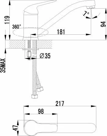 картинка Смеситель для кухонной мойки Lemark Plus Advance LM1204C 