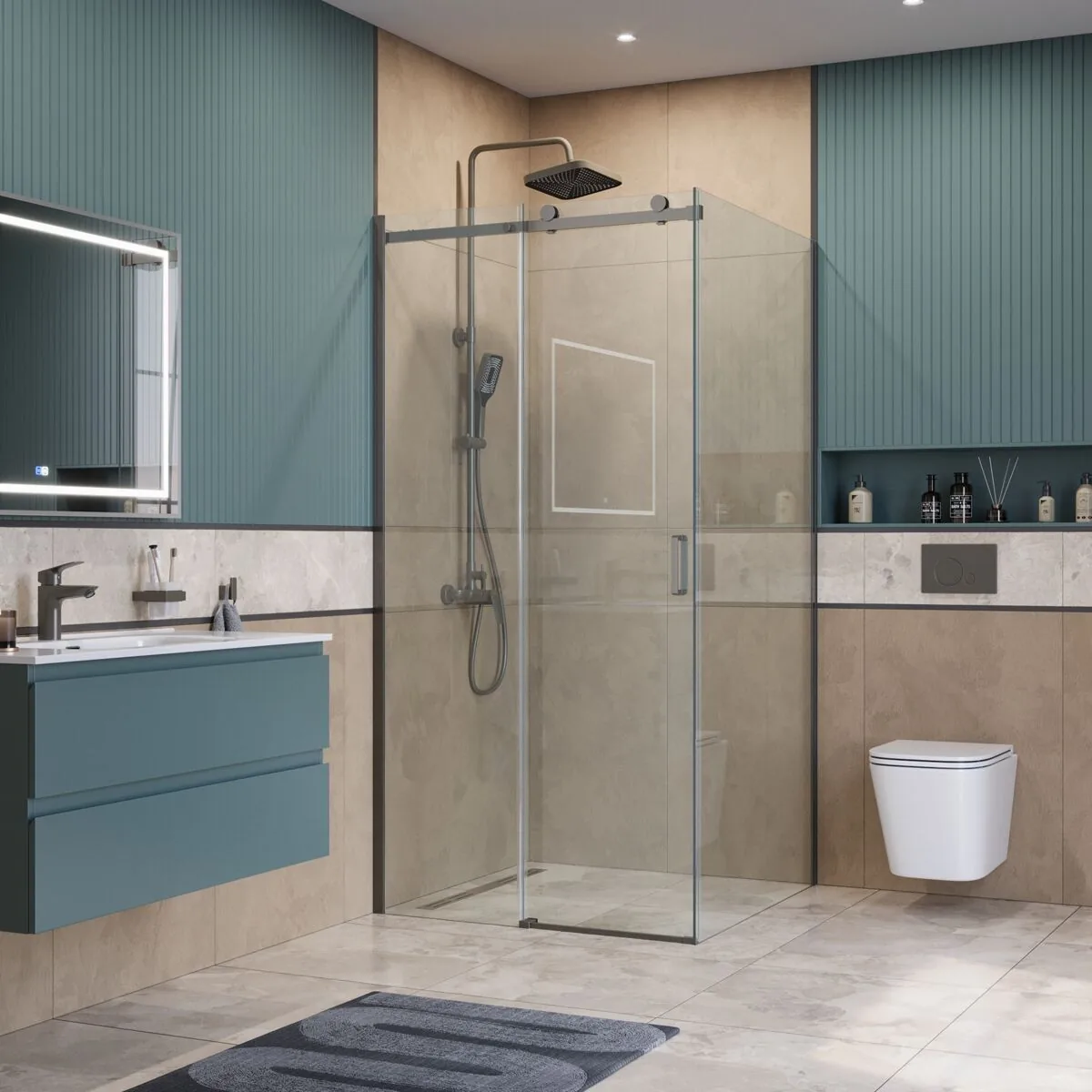 фото Душевой уголок BelBagno SOFT_CLOSE-2-A-1-100-C-GM 