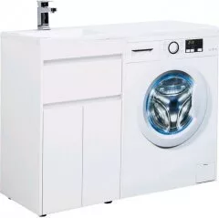 фото Тумба с раковиной Aquanet Токио 110 L белый (напольная, 1 ящик, 2 дверцы) арт. 00239204 