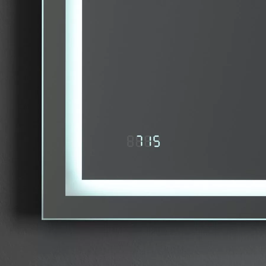 фото Универсальное зеркало AM.PM M91AMOX0553WG с контурной Led-подсветкой часами и косметическим зеркалом 55 