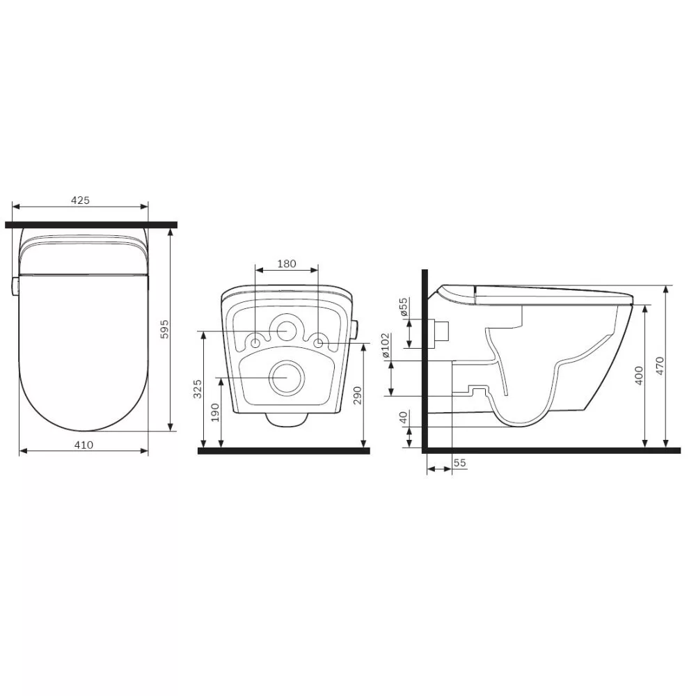 картинка Подвесной унитаз Am.Pm Sensation CCC301700SC с интегрированным электронным биде TouchReel 