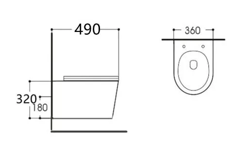 картинка Унитаз подвесной Акватек Вега AQ1904-00 безободковый 