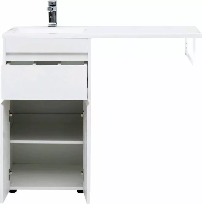 фото Тумба с раковиной Aquanet Токио 110 L белый (подвесная, 1 ящик) арт. 00239208 