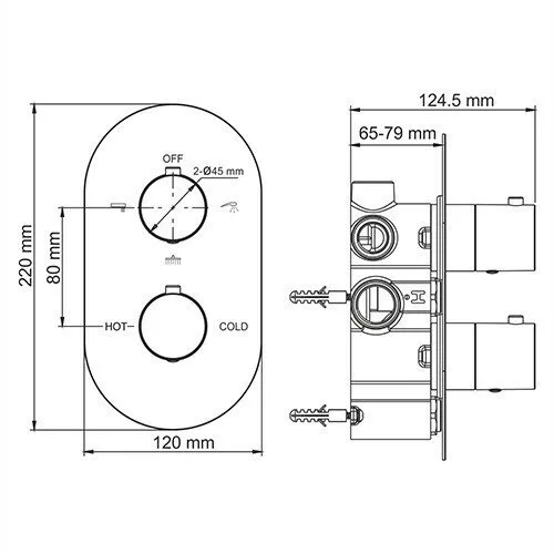 картинка Смеситель для ванны и душа WasserKRAFT Berkel 4844 Thermo 