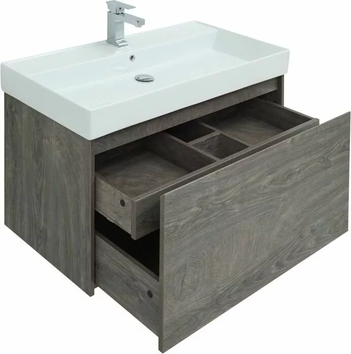 фото Тумба с раковиной Aquanet Nova Lite 100 дуб рошелье (1 ящик) арт. 00245251 