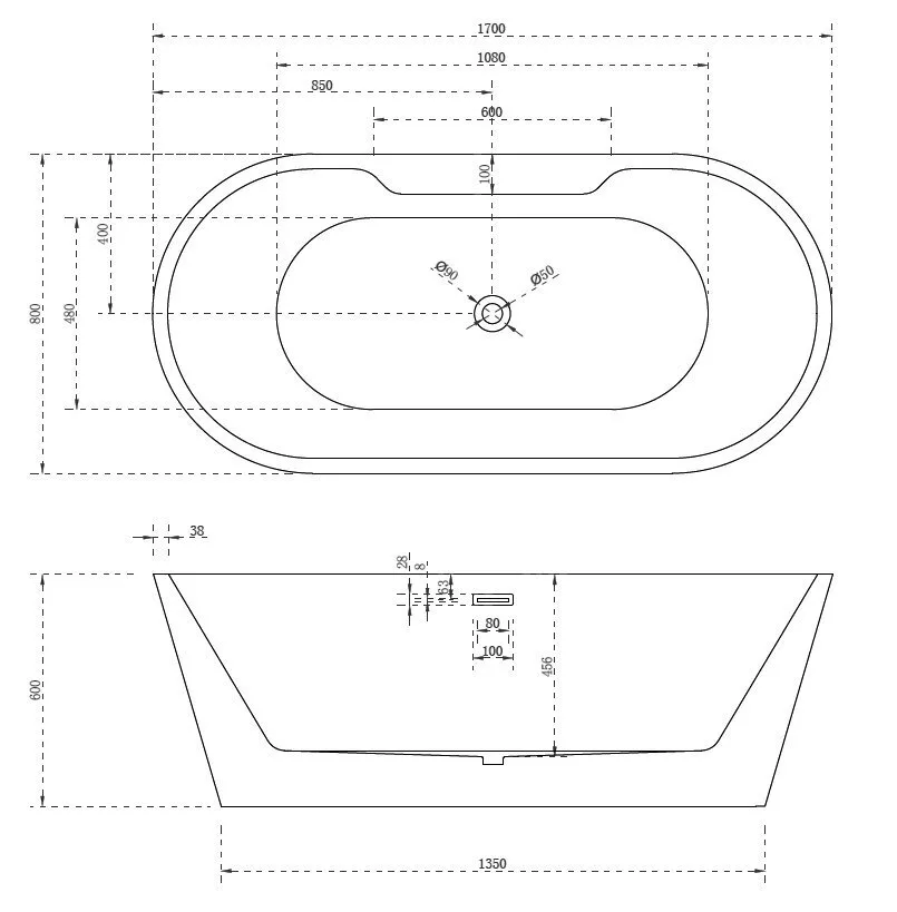 картинка Акриловая ванна Abber AB9299-1.7 