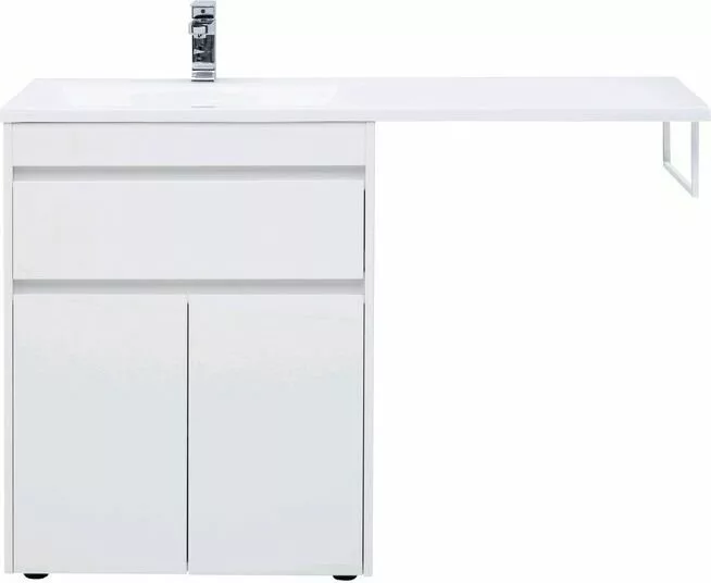 фото Тумба с раковиной Aquanet Токио 130 L белый (напольная, 1 ящик, 2 дверцы) арт. 00239215 