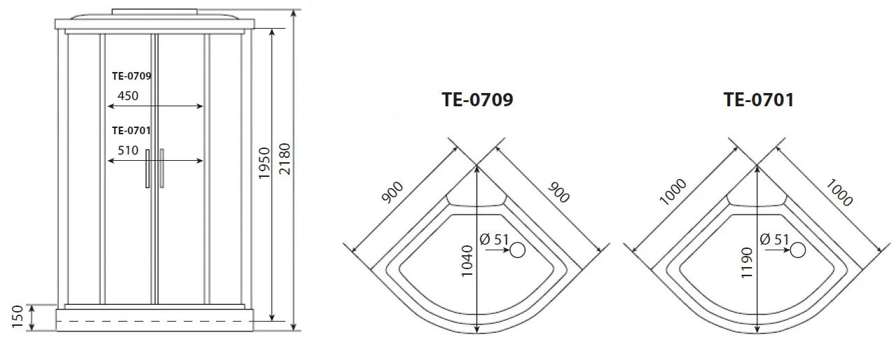 картинка Душевая кабина Timo TE-0709 