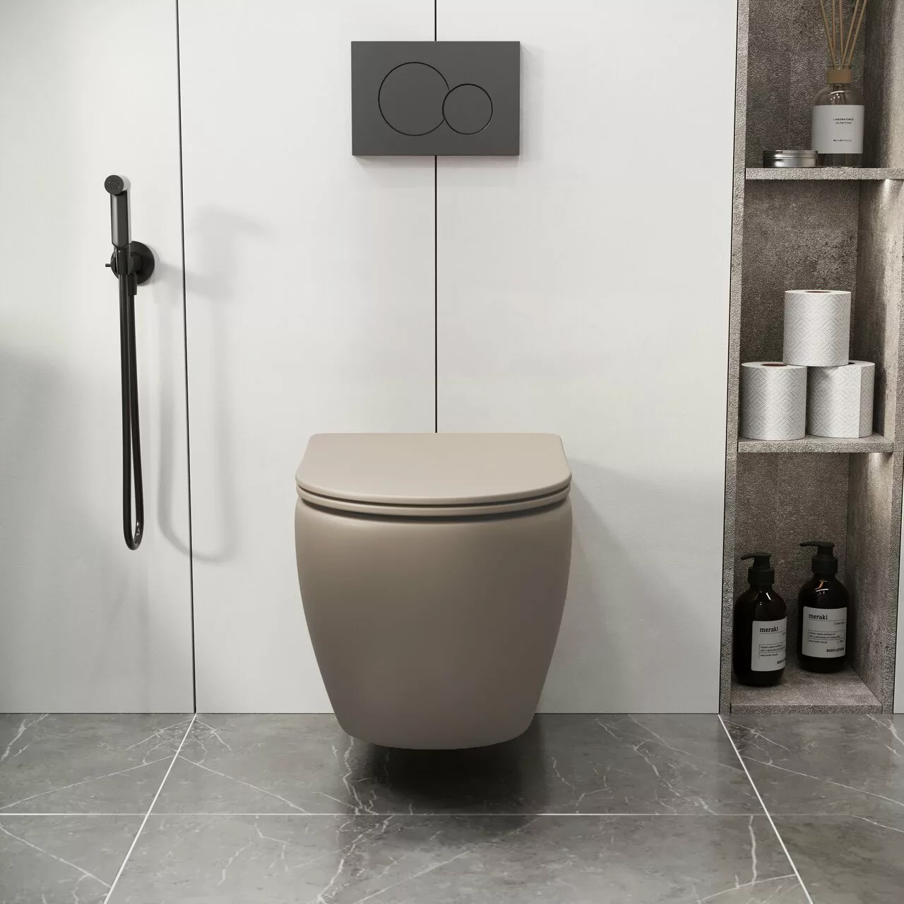 картинка Унитаз подвесной Grossman GR-4411BRLMS Color безободковый, коричневый матовый 