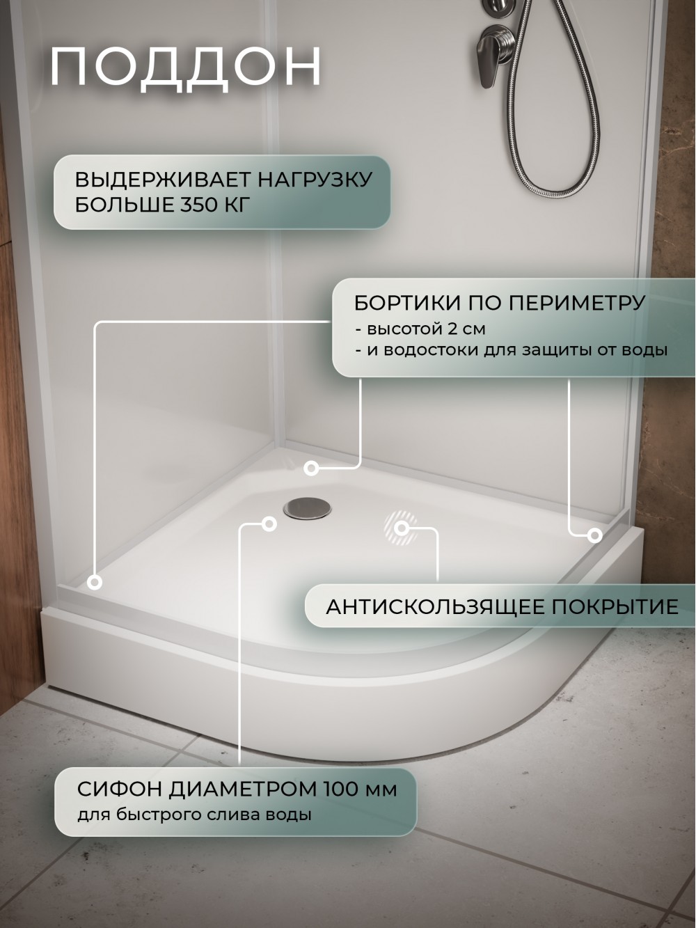 картинка Душевая кабина Frank F418L White левосторонняя б/к низкий поддон 