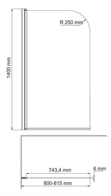 картинка Стеклянная шторка на ванну WasserKRAFT Leine 35P01-80WhIite 