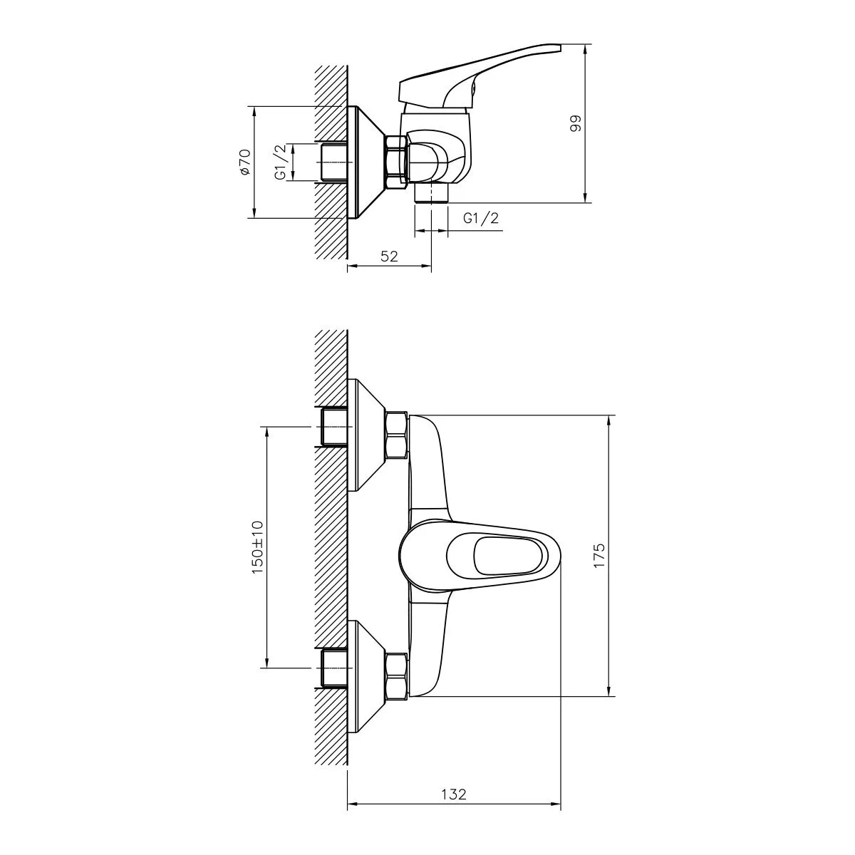 картинка Смеситель для душа DECOROOM DR21055 