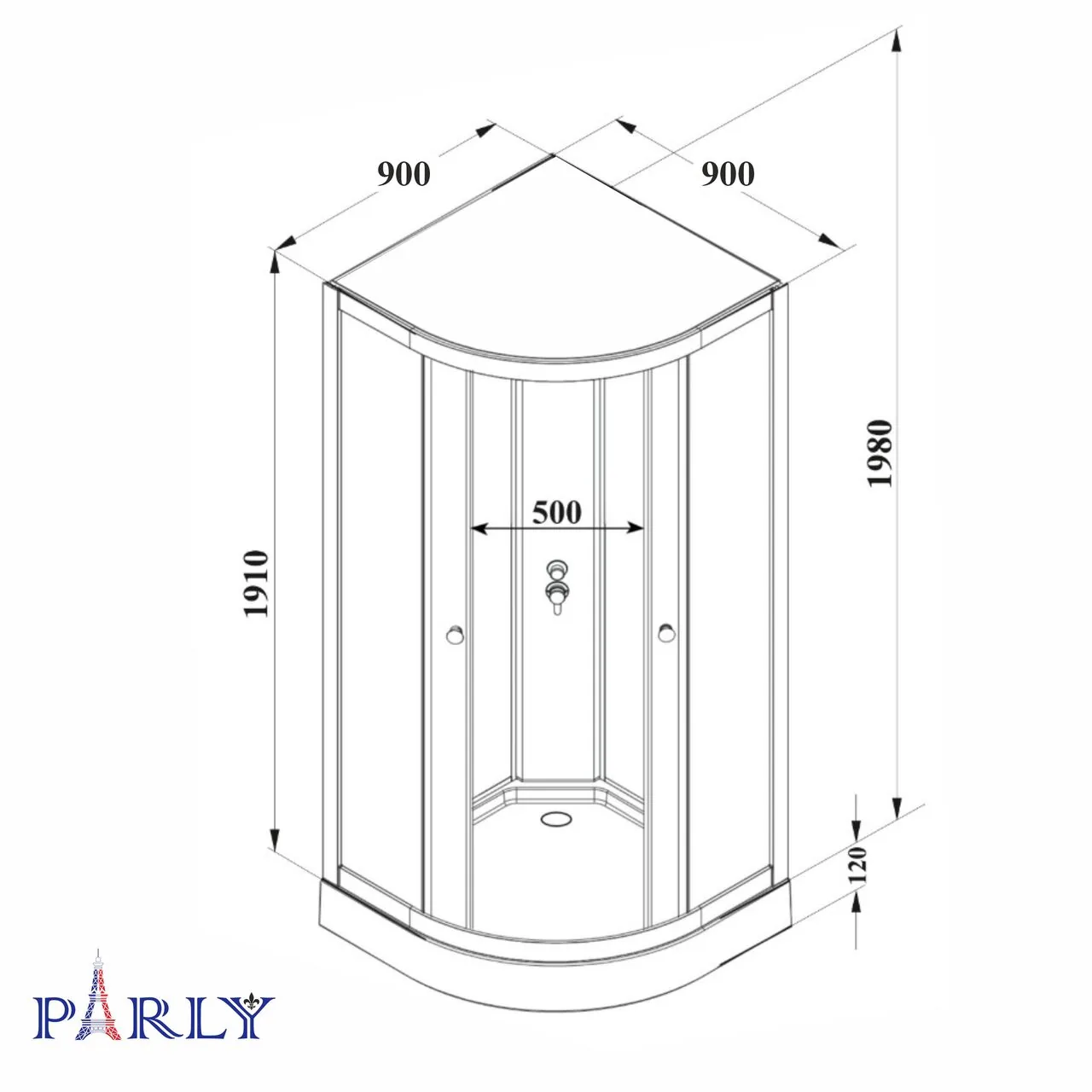 картинка Кабина душевая PARLY BETT B931 90х90х210 