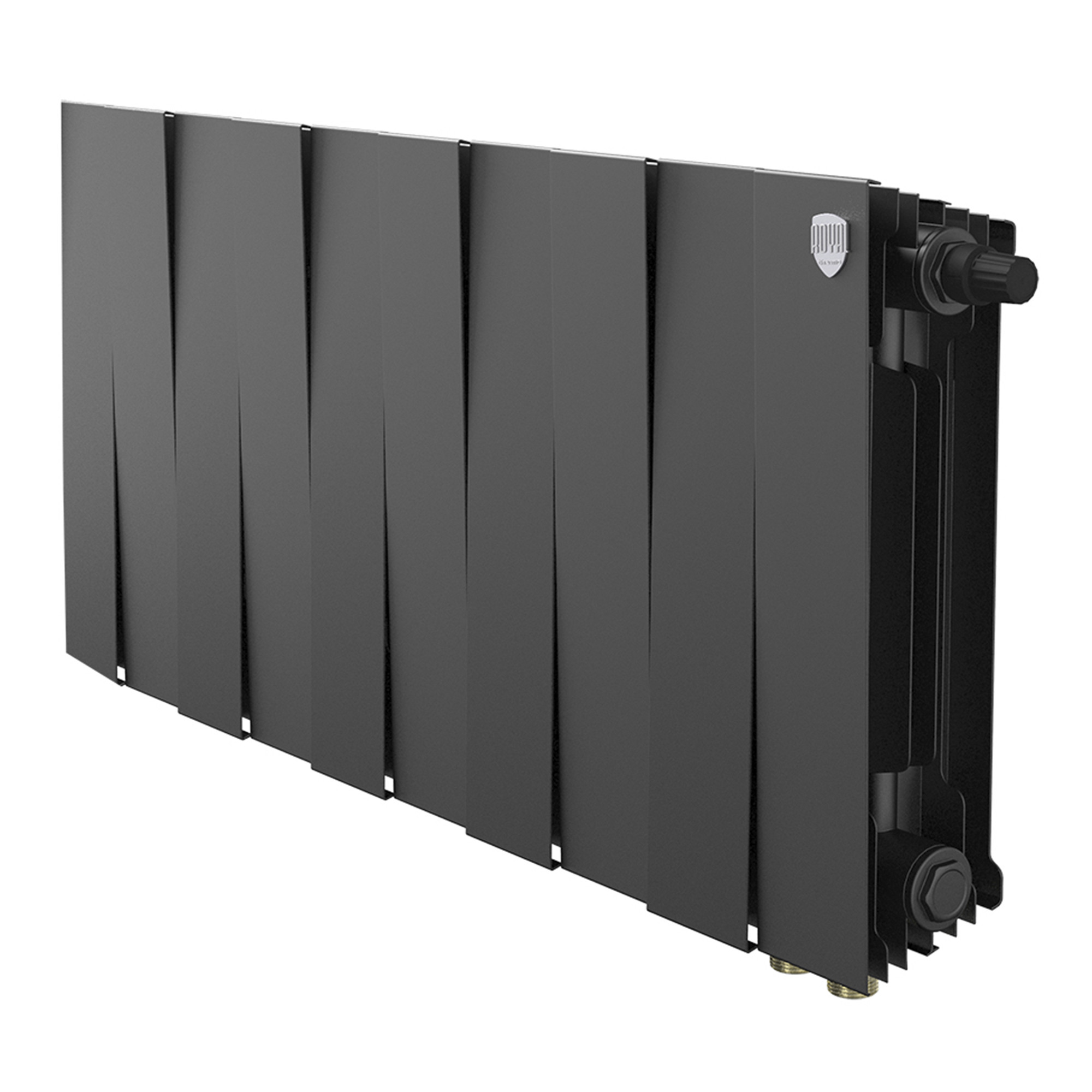картинка Радиатор биметаллический Royal Thermo PianoForte 300 Чёрный VR80 10 секций 