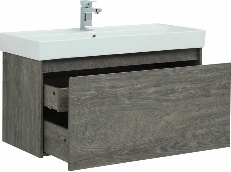 фото Тумба с раковиной Aquanet Nova Lite 100 дуб рошелье (1 ящик) арт. 00245251 