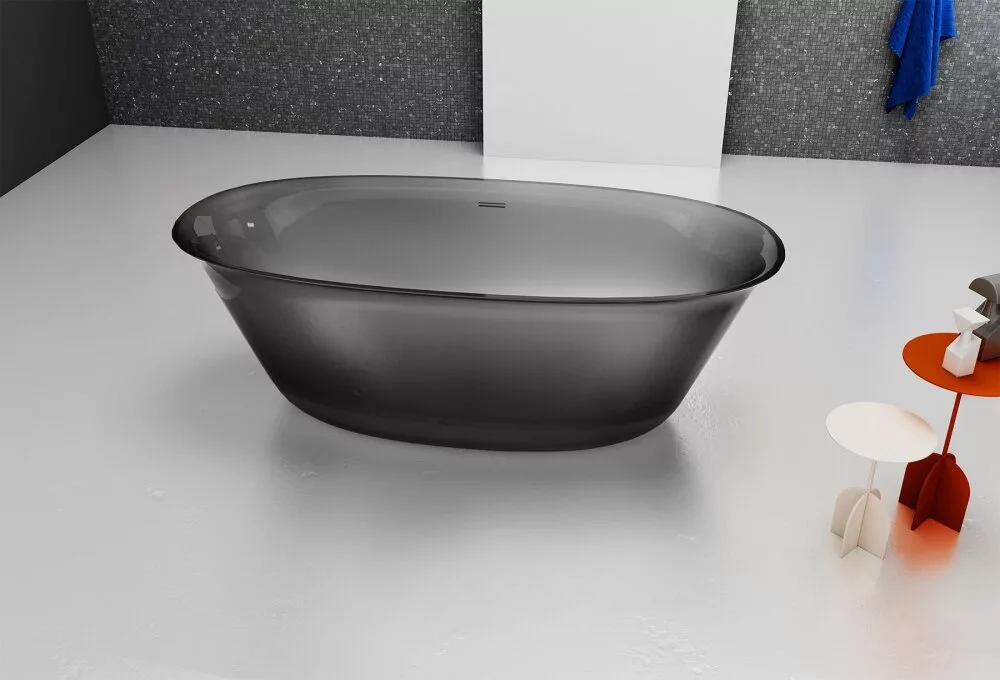 картинка Прозрачная ванна ABBER Kristall AT9707Onyx черная 