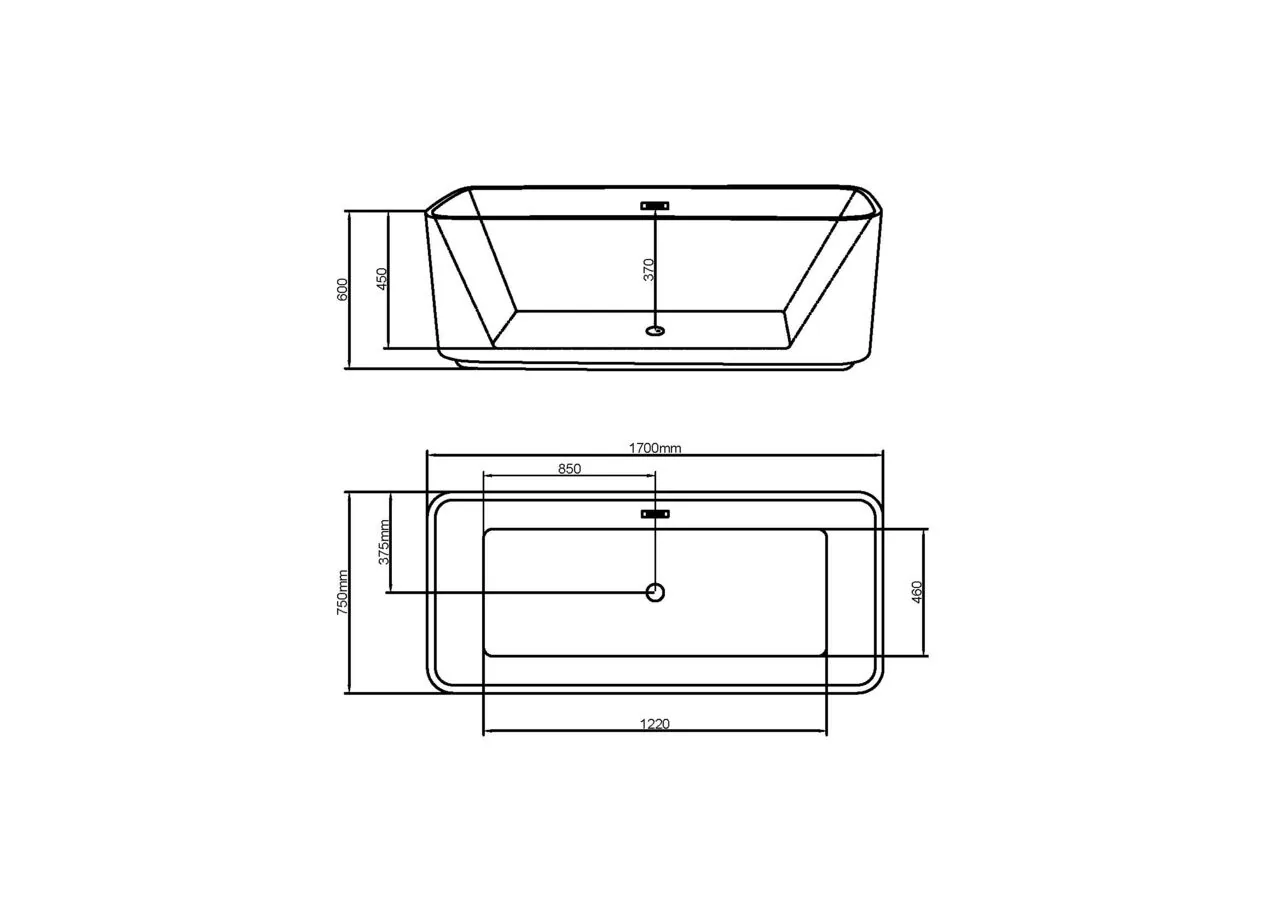 картинка Ванна отдельностоящая Grossman Cristal GR-2028F 75х170х58 рифленая 