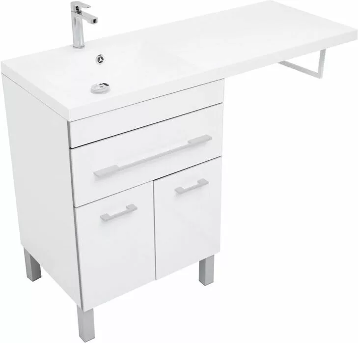 фото Тумба с раковиной Aquanet Верона 120 L белый (напольная, 1 ящик, 2 дверцы) арт. 00239947 
