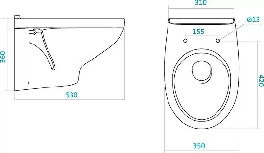 картинка Унитаз подвесной Santek Бореаль 1WH302205 сиденье дюропласт, с микролифтом 