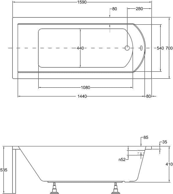 картинка Акриловая ванна Besco Shea 160x70 