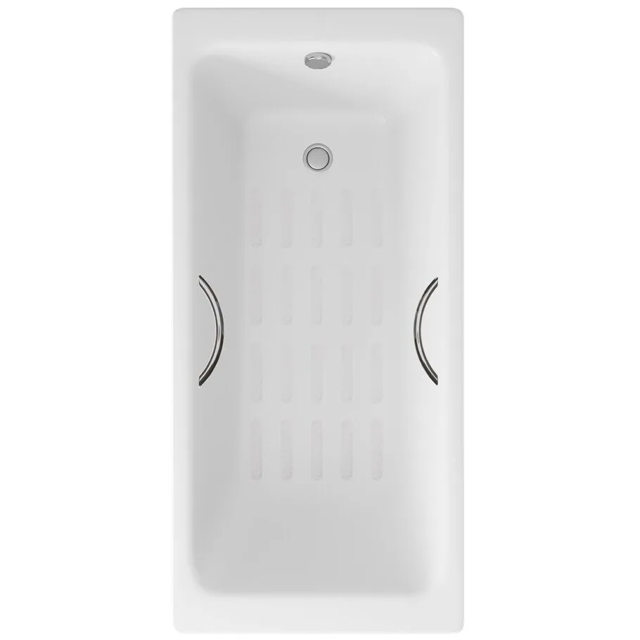 картинка Ванна чугунная Delice Parallel 180х80 с ручками и антискользящим покрытием DLR220506R-AS 