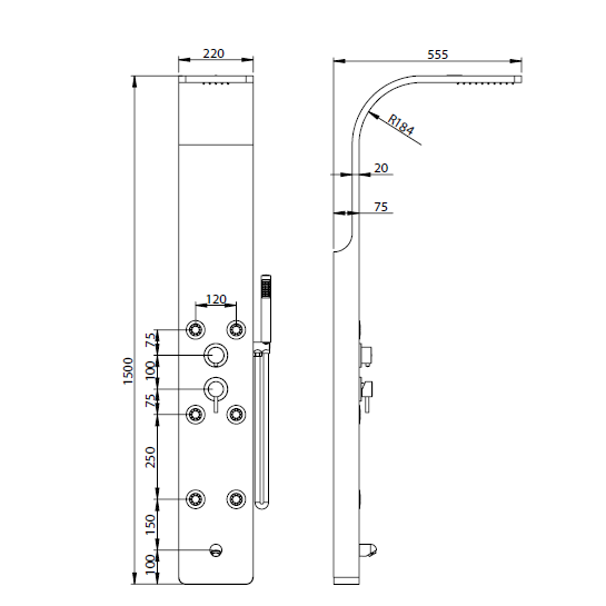 картинка Душевая панель RGW SP-03 21140103-10 