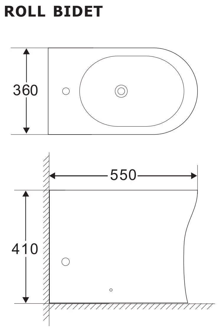 картинка Биде напольное Aquanet Roll-B CL-12249F 