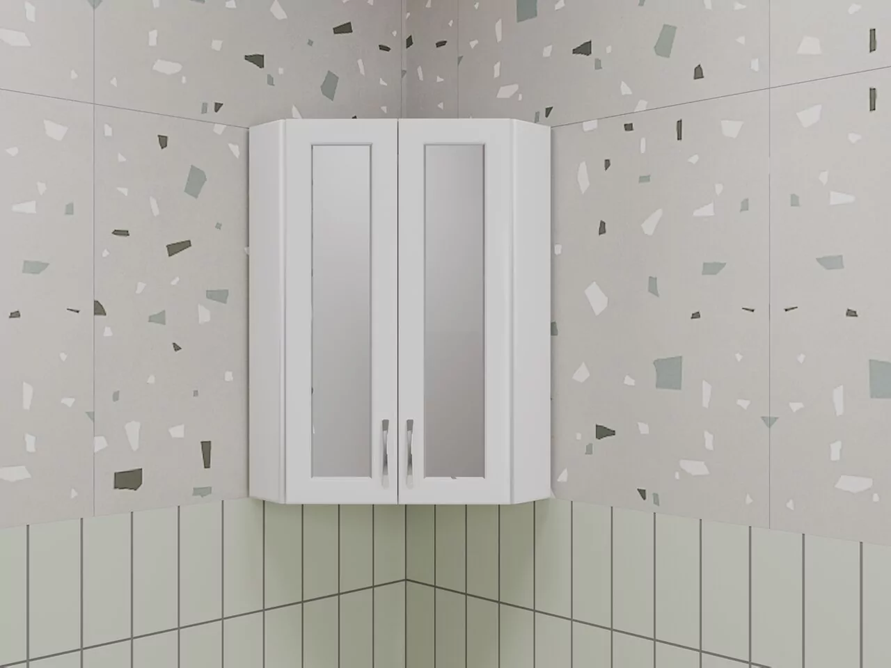 фото Подвесной шкаф Style Line 450/800 угловой стекло 