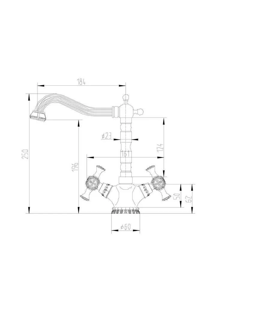 картинка Смеситель для кухонной мойки ZORG Antic A 7005K-SL 