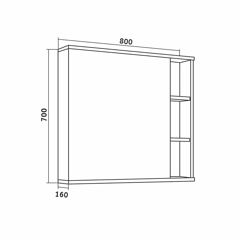 фото Шкаф-зеркало Grossman Форта-80 см универсальное дуб галифакс 
