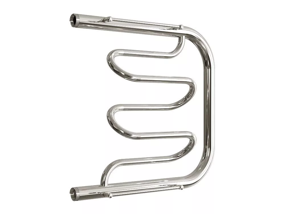 картинка Полотенцесушитель Двин Dw 50/50 1"-1/2" С полкой Водяной К0, Полированный (4627085930860) 