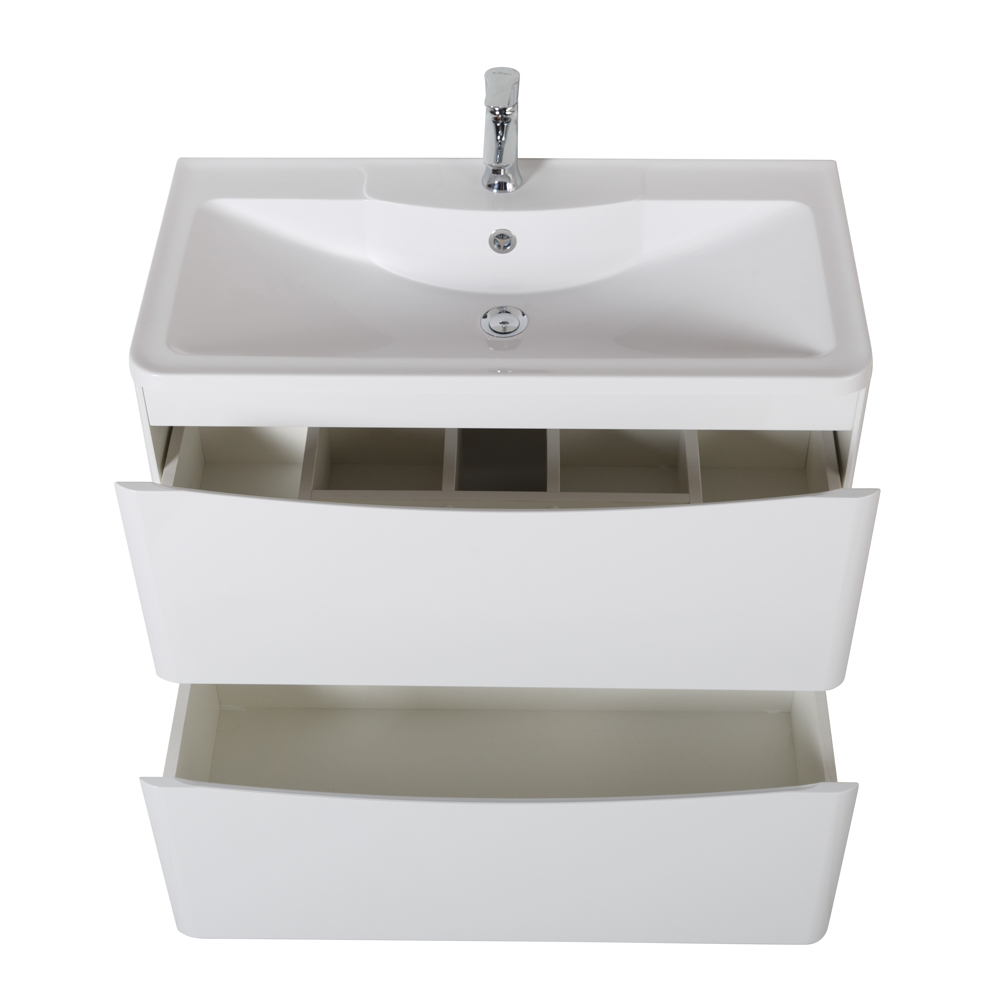 фото Тумба с раковиной напольная BelBagno ACQUA 100 Bianco Lucido, раковина белая 
