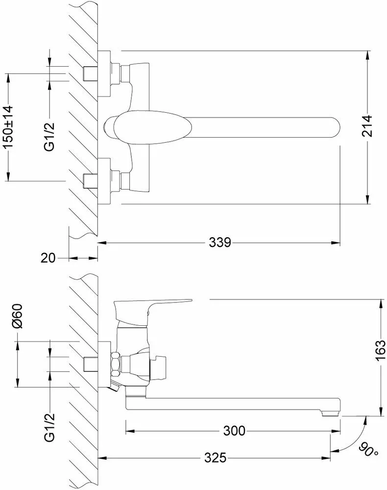 картинка Смеситель для ванны Lemark Nero LM0251C 