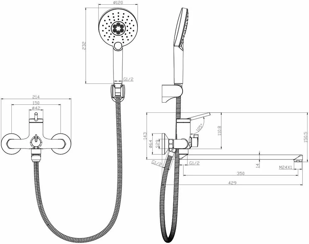 картинка Смеситель Lemark Minima LM3851C универсальный 