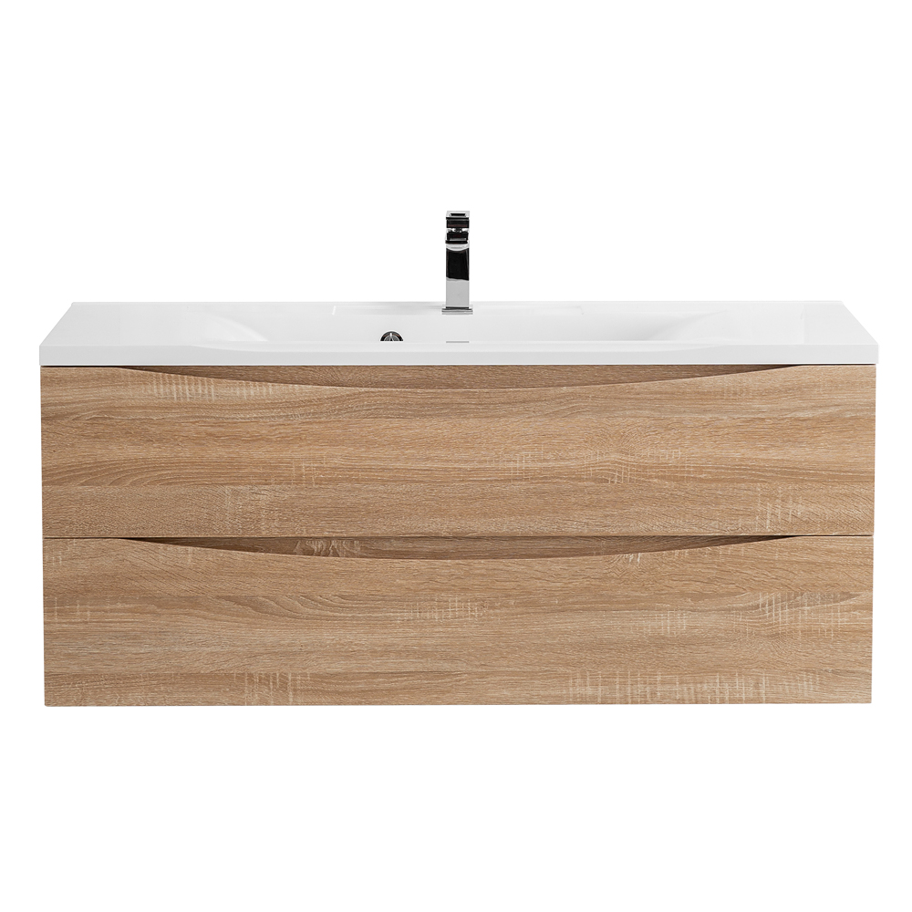 фото Тумба с раковиной подвесная BelBagno MARINO 120 Rovere Bianco, раковина белая 