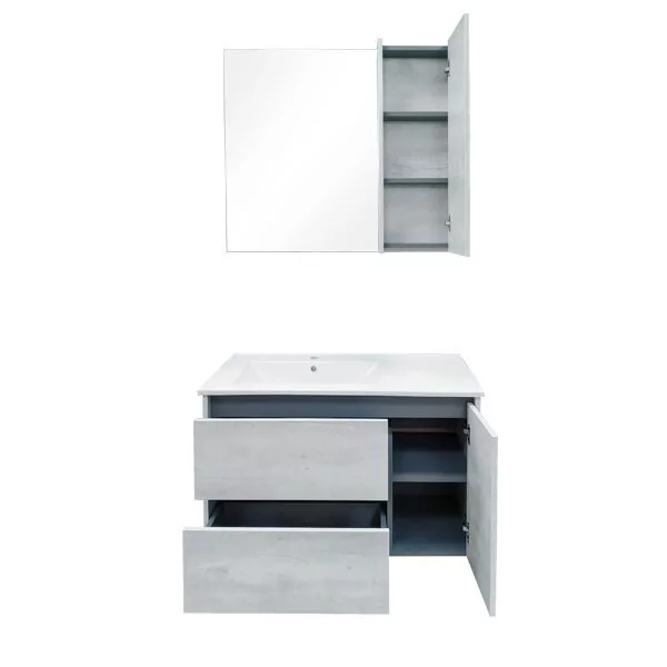 фото Тумба с раковиной Comforty Бремен 90 дуб белый 