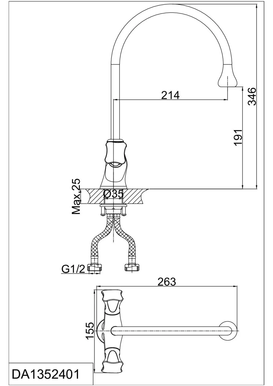 картинка Смеситель для кухни D&K Hessen Grimm DA1382401 