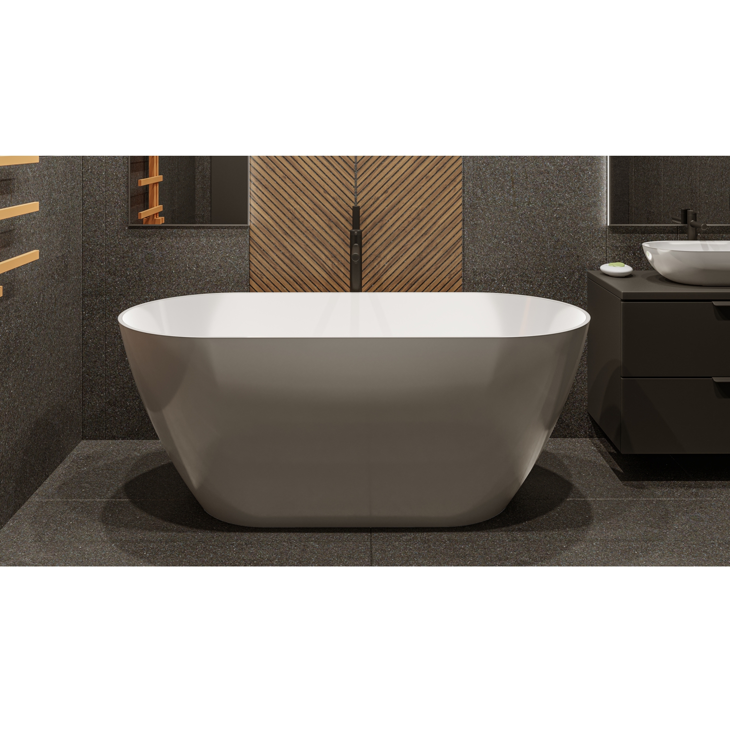 картинка Ванна WHITECROSS Coral A 165x75 белый глянец иск. камень 