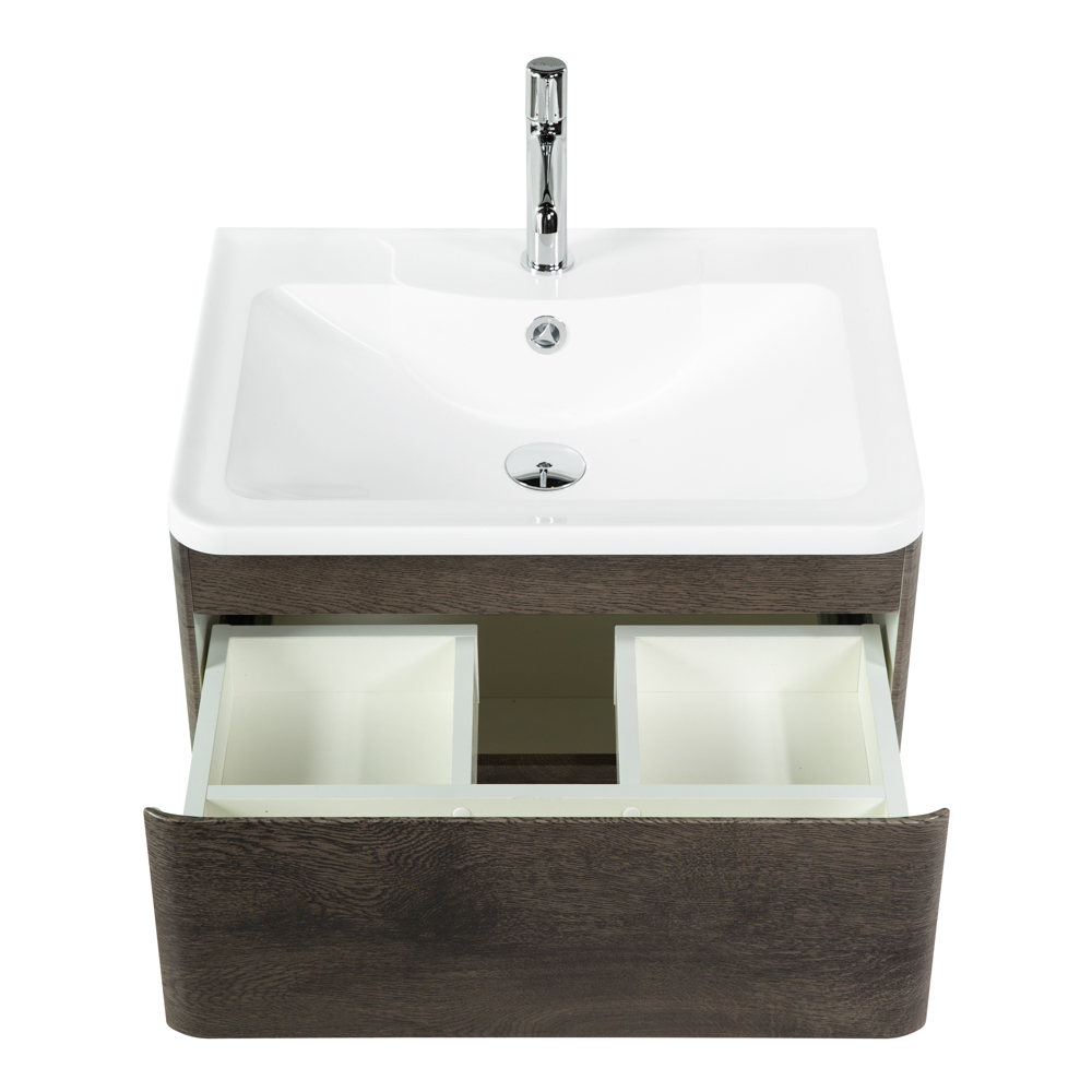 фото Тумба с раковиной подвесная BelBagno ALBANO 70 Rovere Nature Grigio, раковина белая 