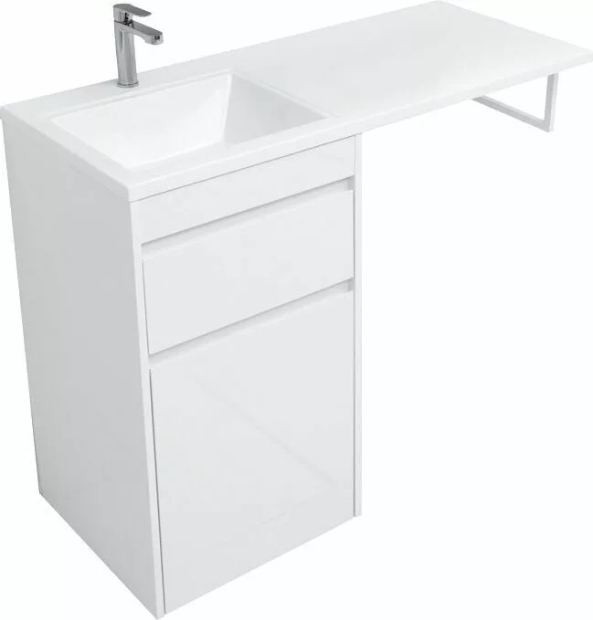 фото Тумба с раковиной Aquanet Токио 110 L белый (напольная, 1 ящик) арт. 00239298 